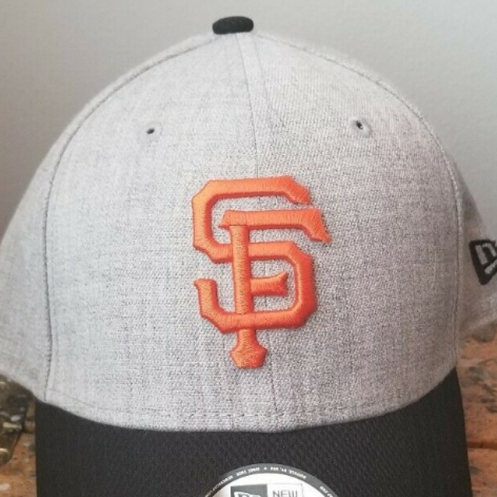 COPY - SAN FRANCISCO GIANTS NEW ERA 39THIRTY STRETCH FIT CAP HAT L/XL LIGHT GREY